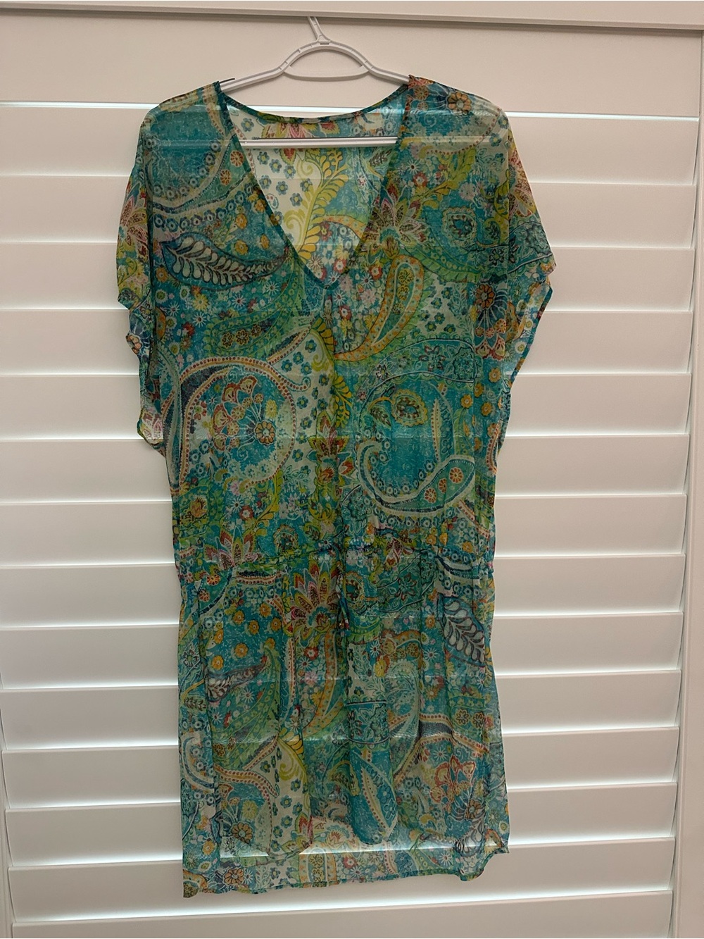 Lauren Ralph Lauren Sheer Paisley Beach Cover-Up Tunic - Picture 2 of 3